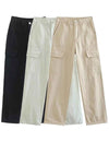 Cargo Pants Women with Side Patch Pockets Straight