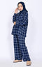 Checkered Silvy Navy-White 2 Pcs Loungewear for Women