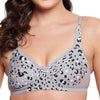 Clovia Women's Non-Padded Non-Wired Full Cup Animal Print Bra in Grey