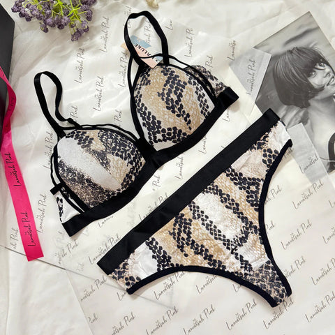 Snake Print Bra and Panty Set