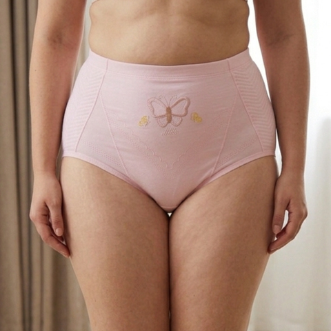 Butterfly Style Pure Cotton High Waist Tummy Trimmer Panty