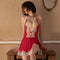 Deep V Lace Seduction Pajamas Hot Backless Strap Nightdress