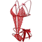 Donnalla Women's Deep V Lace Teddy One Piece Lingerie Cutout Strappy Lingerie