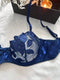 Floral Embroidery Thin Transparent 2 Pcs Sensual Bra & Panty Set