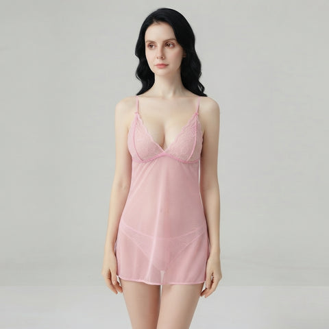 Soft Pink Net Nighty