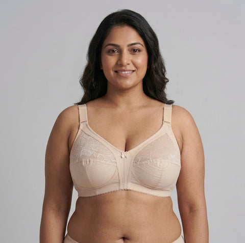 Capri Wide Belt Bra - Half Cup Fancy Net Bra