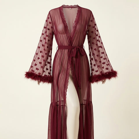 2 Pcs Mesh Sleepwear Women Open Cardigan Summer Season