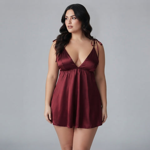Short Silk Sexy Silky Nighty For Women
