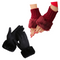 2 Pairs of Gloves With Fur & Velvet Touch & Finger Less Gloves