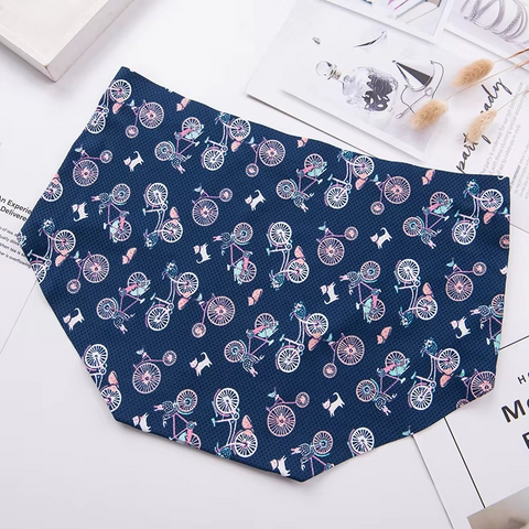 Ice Silk Seamless Breathable Floral Mid-waist Crotch Printed Panty
