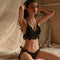 Hot Eyelashes Lace Three-Point Strap Temptation Bed Uniform Suit