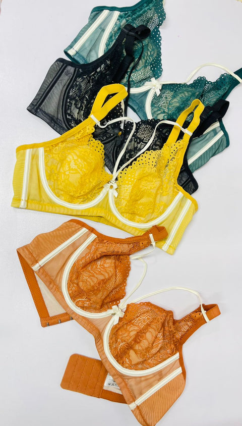 Lace Pattern Underwire Moulded Bra