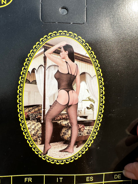 Sculpted Seduction: Sheer Full Body Stocking Elegance (4563)