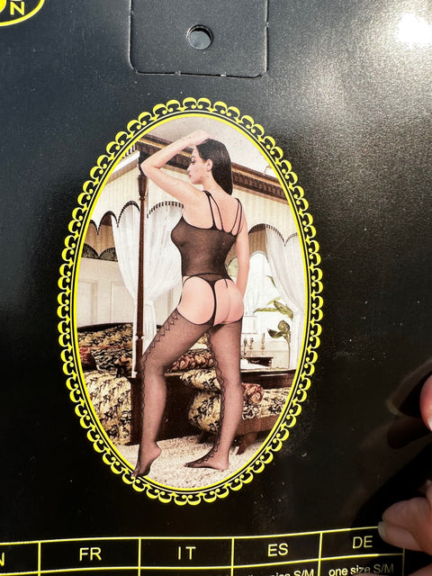 Sculpted Seduction: Sheer Full Body Stocking Elegance (4563)