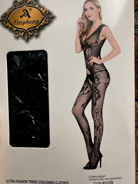 Romance in Motion Sheer Statement Full Body Stocking (8930)