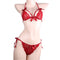 Lace Three-Point Bow Bra and Pany Set