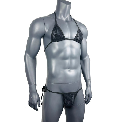 Men’s Lace Bra & Thong Set
