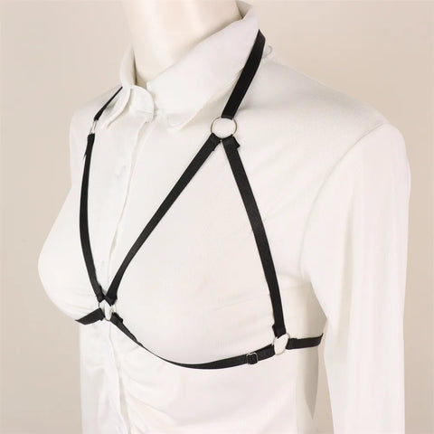 Hollow Out Cupless Straps Harness Bra