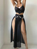 2 Pcs Sheer Chain Bodycon Lingerie Dress