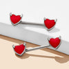 2PCS 14G Satan and Heart Rhinestones Nipple Rings