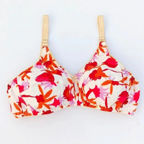Pack of 5 Printed Cotton Lawn Bra