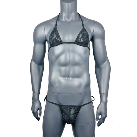 Men’s Lace Bra & Thong Set