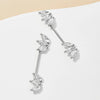 2PCS 14G Three Diamond Nipple Rings
