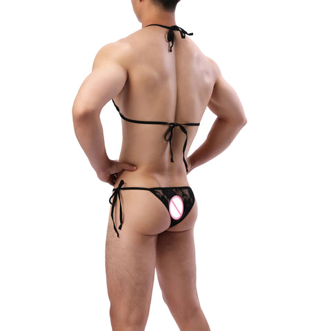 Men’s Lace Bra & Thong Set