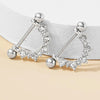 2PCS 14G D Diamond Shaped Nipple Rings