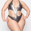 SKIMS Metallic 1 Piece Halter Monokini Nighty