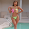 Sequin Print Flower Bikini Set With Sexy Contrasting Colors