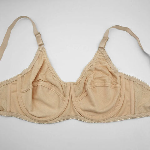 Floral Lace Non-Padded Full Cup Soft Cotton Bra