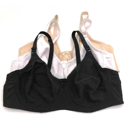 Floral Lace Non-Padded Full Cup Soft Cotton Bra
