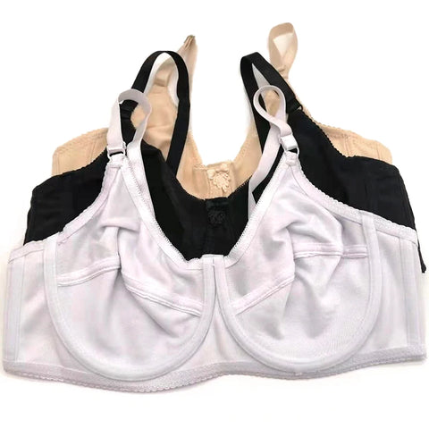 Floral Lace Non-Padded Full Cup Soft Cotton Bra