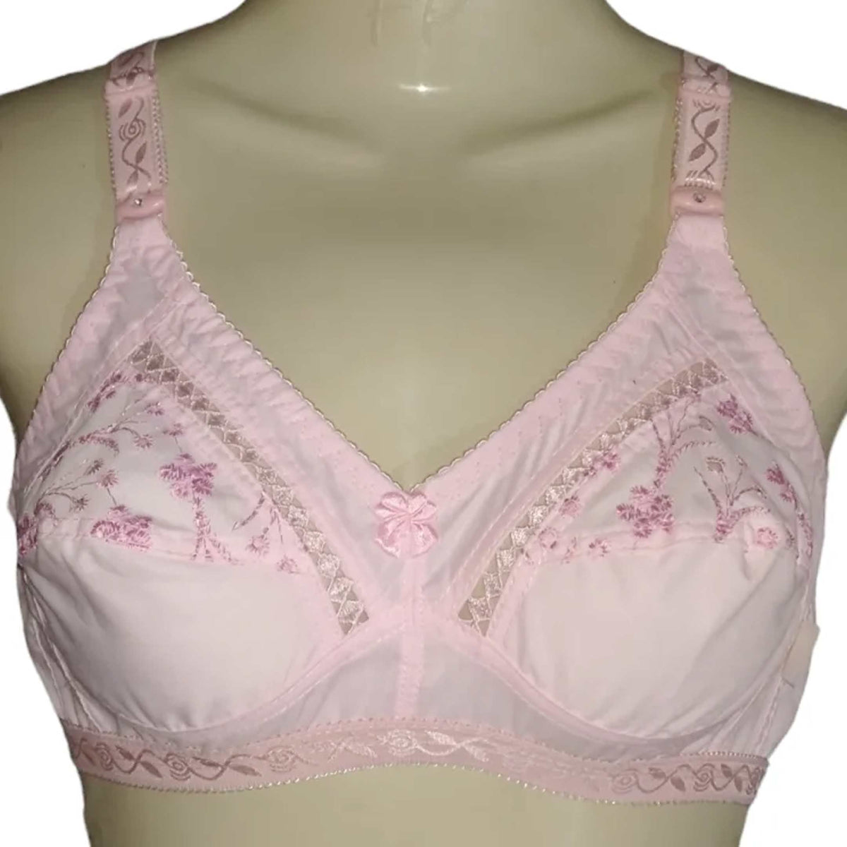 Soft Cotton Embroided Bra For Women With Support Belt– DressionStore