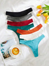 Pack of 3 Solid Ribbed Knit Thong