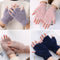 Women Fleece Fur Fuzzy Half-Fingers Winter Warm Plush Gloves