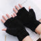 Women Fleece Fur Fuzzy Half-Fingers Winter Warm Plush Gloves