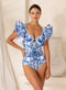 Women's Vintage Printed Luxury Bikini One Piece Swimsuit