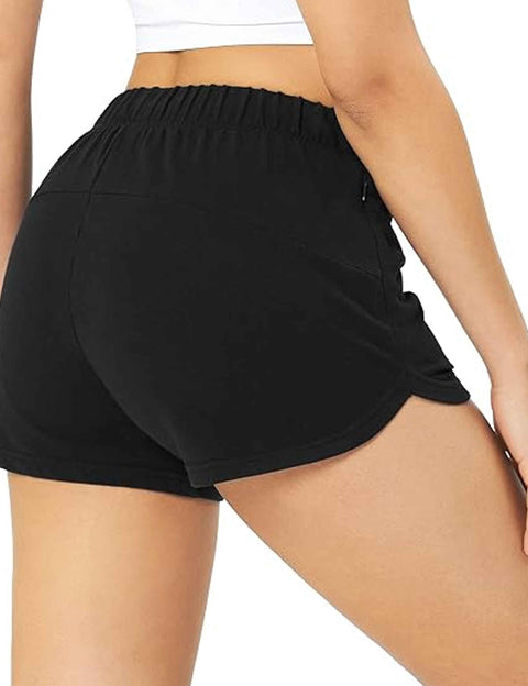Women Comfy Athletic Cotton Shorts with Pockets