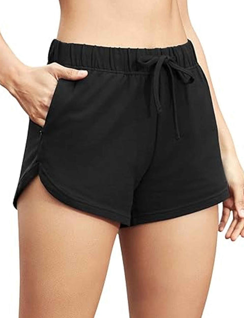 Women Comfy Athletic Cotton Shorts with Pockets