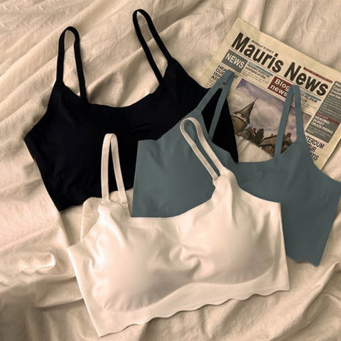 Women Ice Silk Wireless Padded Bra