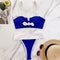 Bowknot Contrasting Color Stitching Swimsuit Set