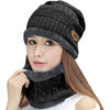 Unisex Fluffy Beanies Winter Cap with Neck Warmer