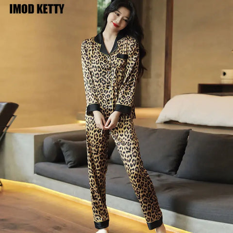 Leopard Print Shamooz Silk Loungewear Set