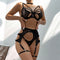 Sensual 7-Pieces Erotic Cut Out Garter Nighty