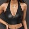 PU Faux Leather Thin Cozy Wired Bra