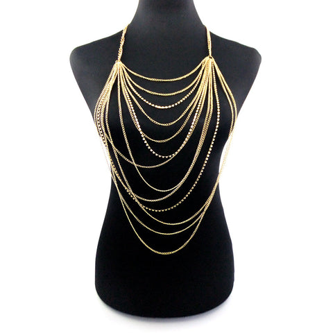 Multi Layer Body Chain for Statement Rhinestone Body Chain Jewelry