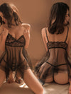 Transparent Separate Straps Net Nighty