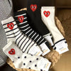 Polka Dot and Horizontal Pattern Trendy Casual Cotton Socks